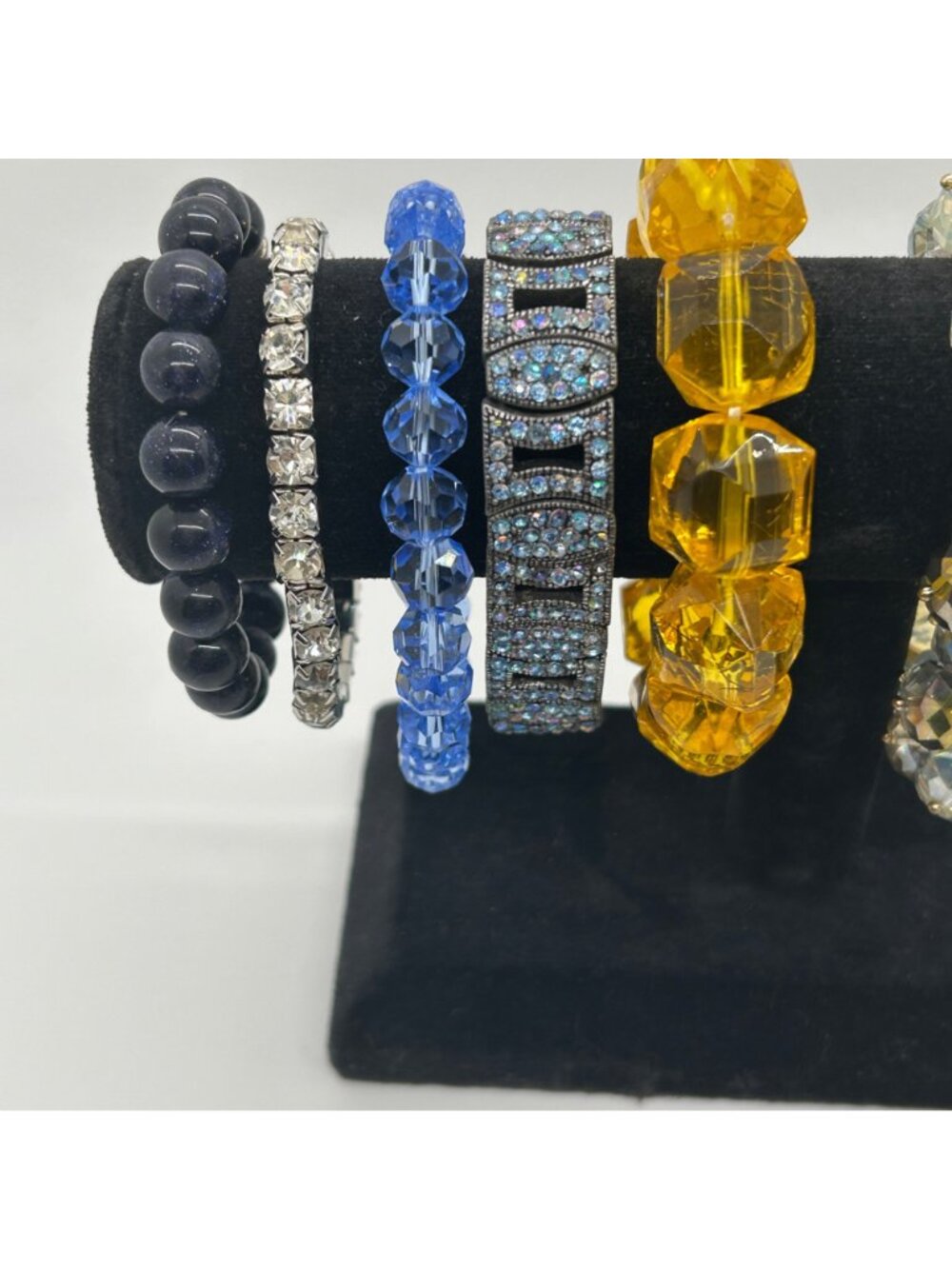 Beaded Stretch Bracelets Lot 10 Rhinestone Boho Stackable Fashion Jewelry - Picture 15 of 16